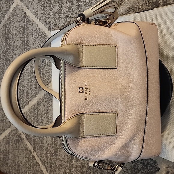 Kate Spade Pebbled LeathervPink and Cream Satchel Crossbody - Picture 1 of 16